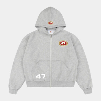 47 Gallery Everyday Boxy Zip Hoodie - Grey