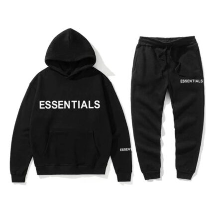 Essential Spring Tracksuit Hooded Sweatshirt Black