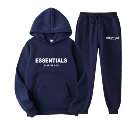 Fear of God Essentials Hoodie Tracksuit Blue