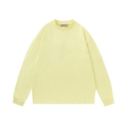 Essentials Casual Round Neck Yellow Sweatshirt